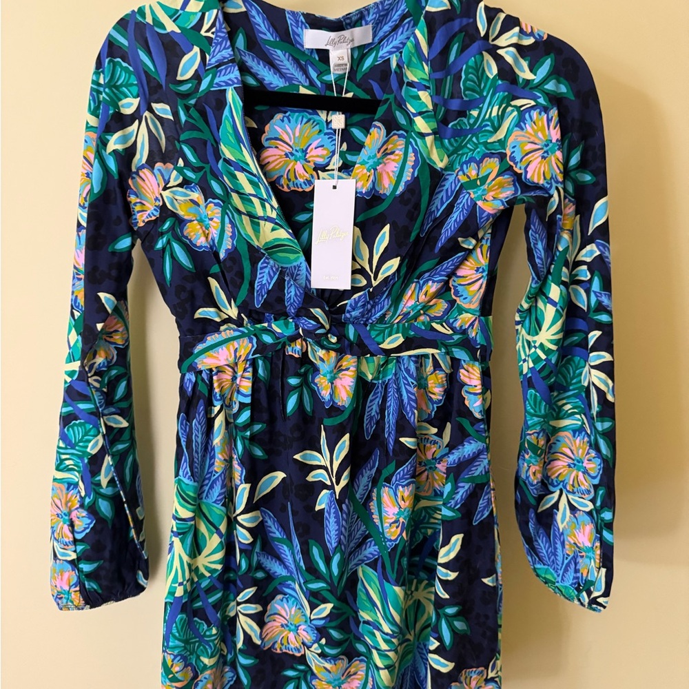 Lilly Pulitzer Blue and Green Floral Dress